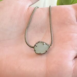 Kendra Scott Silver Necklace with Mint Green Pendant